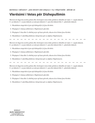 fletushka Vlerësimi i Vetes për Dishepullimin