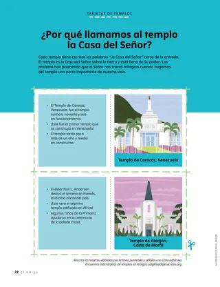 Tarjetas de templos para recortar