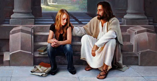 Jesus Christ with young woman