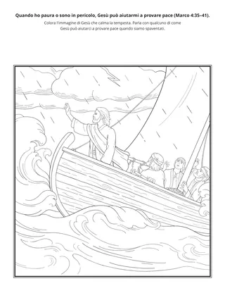 Pagina delle attività: Quando ho paura o sono in pericolo, Gesù può aiutarmi a provare pace