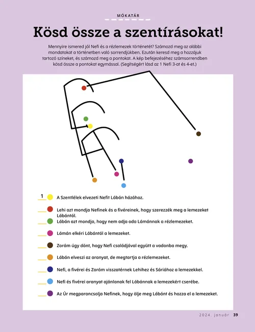 A PDF-en egy összekötős feladat, amin egy szentírás szerepel