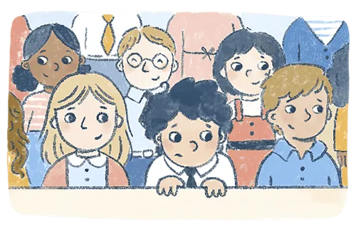 Boy with Primary children