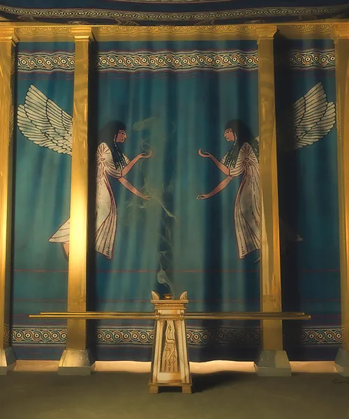 the veil of an ancient temple