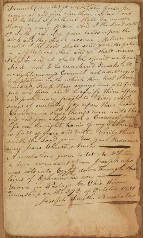 Revelation for William E. McLellin.