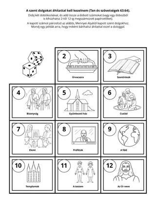 tevékenységi oldal: a szent dolgokat áhítattal kell kezelnem