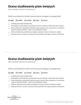 Scripture Study Evaluation handout