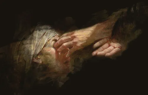 Jesus healing a blind man