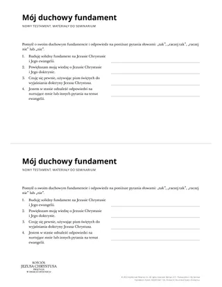 Spiritual Foundation handout