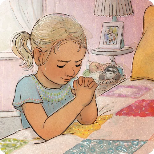 young girl praying