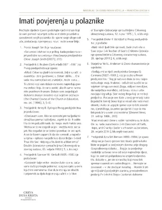 uručak, Imati povjerenja u polaznike