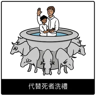 代替死者洗禮福音符號