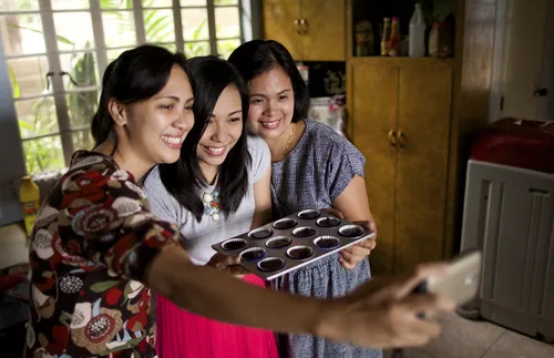 relief society sisters taking a selfie
