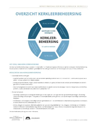 uitreikblad, Overzicht kerkleerbeheersing