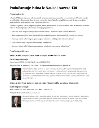 Podučavanje istina iz Nauka i saveza 130