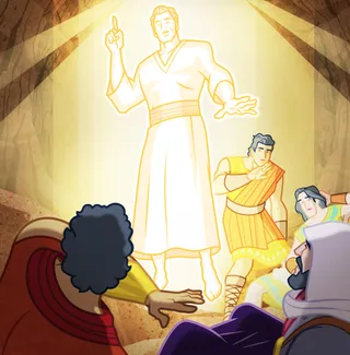 angel talking to Laman and Lemuel