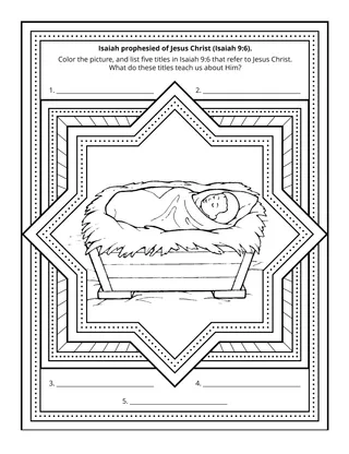 Primary activity page: Isaiah prophesied of Jesus Christ