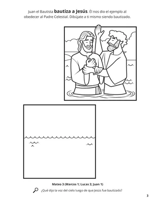 Jesus’s Baptism coloring page