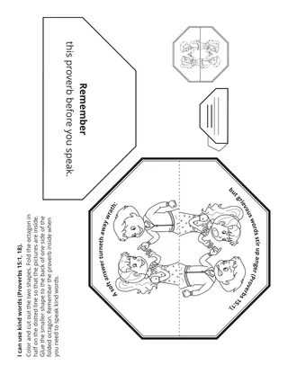 Primary activity page: I can use kind words