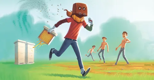 boys stealing honeycomb