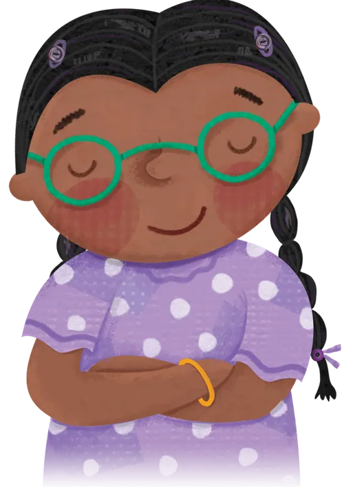 girl folding arms to pray