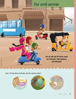 family riding to church in India