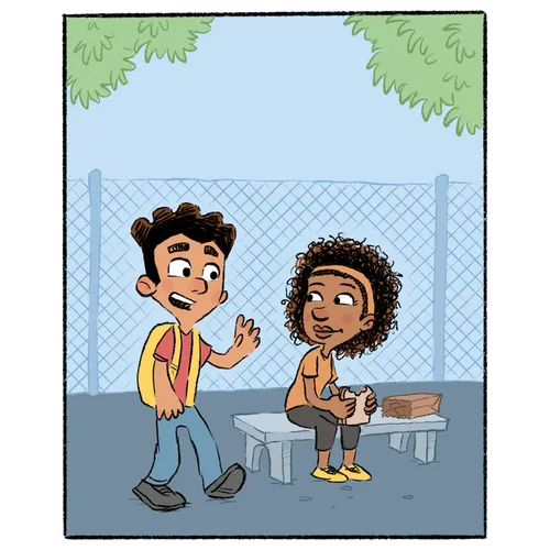 boy talking to another student at school