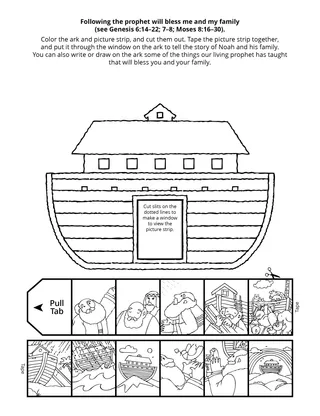 Primary activity page: Following the prophet will bless me and my family