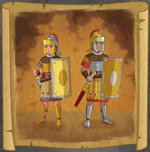 A girl and a boy are fully protected by the armor of God.