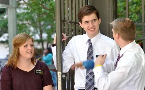 service missionaries talking