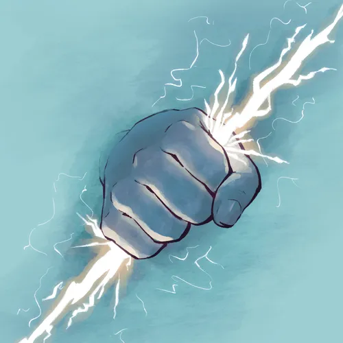 hand holding lightning