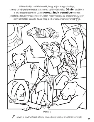 Daniel and the Lions’ Den coloring page