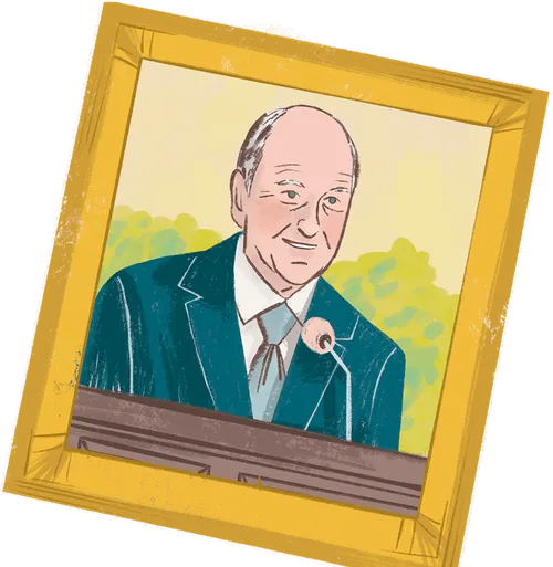 Spot illustrations.  1. Finger puppets from the biblical story of Daniel and the Lion's Den. Daniel, a couple of lions and an angel.  2. Photo of President Nelson at a pulpit.  3. Simple framed Old family photos. 4. Illustration of rock art of Daniel and whale.