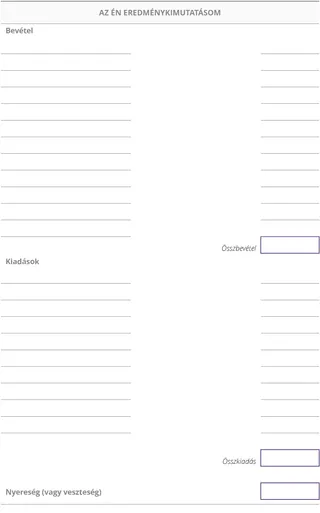 Üres nyomtatvány: Az én eredménykimutatásom