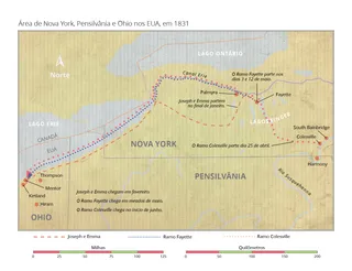 Mapa das trilhas de Nova York-Pensilvânia-Ohio