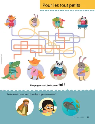 simple maze to match baby animals with grown up animals