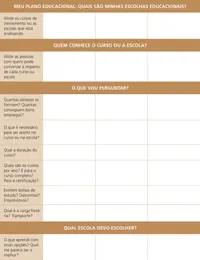 página do plano educacional