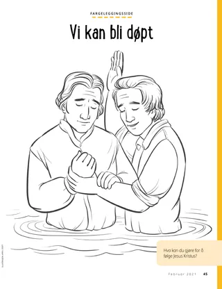 coloring page of Joseph Smith being baptized