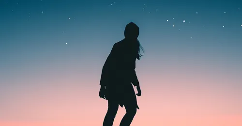 young woman silhouette