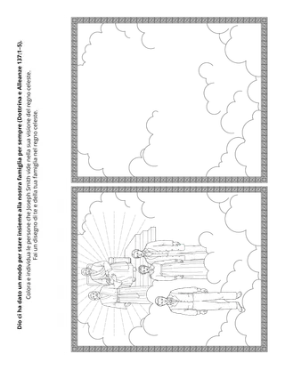 pagina delle attività: Dio ci ha dato un modo per stare con la nostra famiglia per sempre