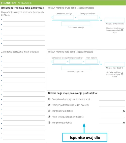Na primjer: Dokazi da je moje poslovanje profitabilno
