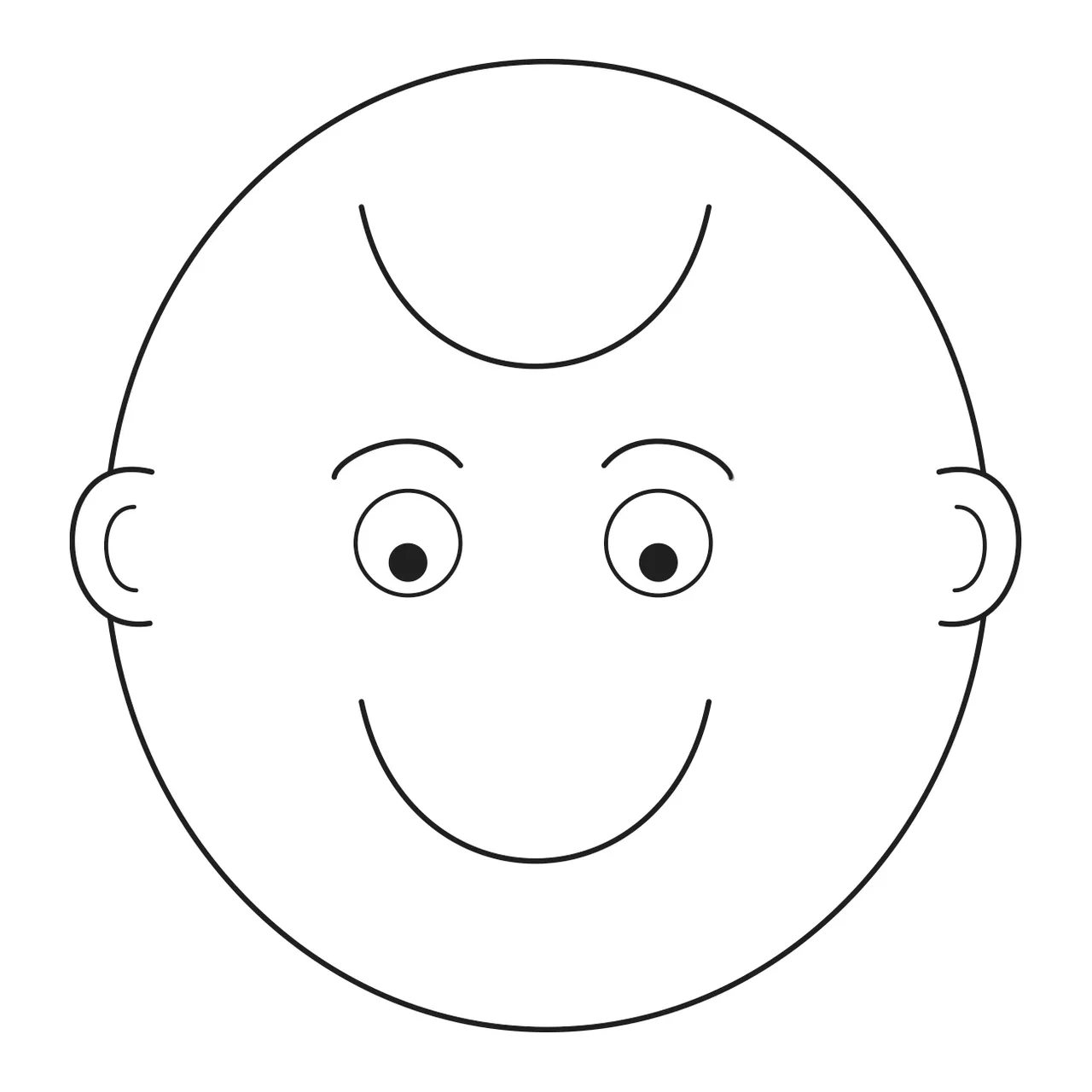 An illustration of a smiling/frowning face from the nursery manual Behold Your Little Ones (2008), page 83.