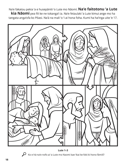 Peesi valivali PDF ʻo e ngaahi ʻata mei he moʻui ʻa Lute mo Nāomí