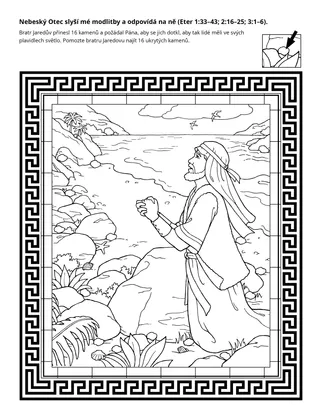 stránka s činnostmi: Nebeský Otec odpověděl na modlitbu bratra Jaredova