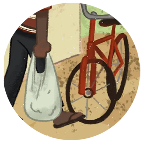 boy shopping with bike