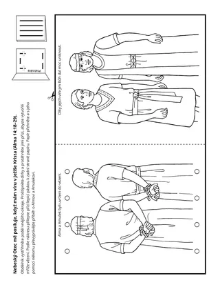 stránka s činnostmi: Nebeský Otec posiluje lidi, kteří mají víru