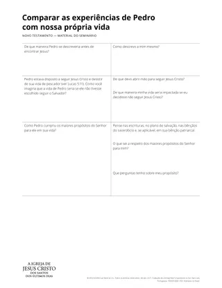 Handout on Likening Peter’s Experience