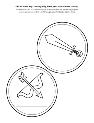 stránka s činnostmi: Jsme požehnáni, když dodržujeme své sliby