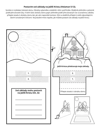 stránka s činnostmi: Svůj základ postavím na Ježíši Kristu