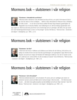 utdelningsblad, Slutstenen i vår religion