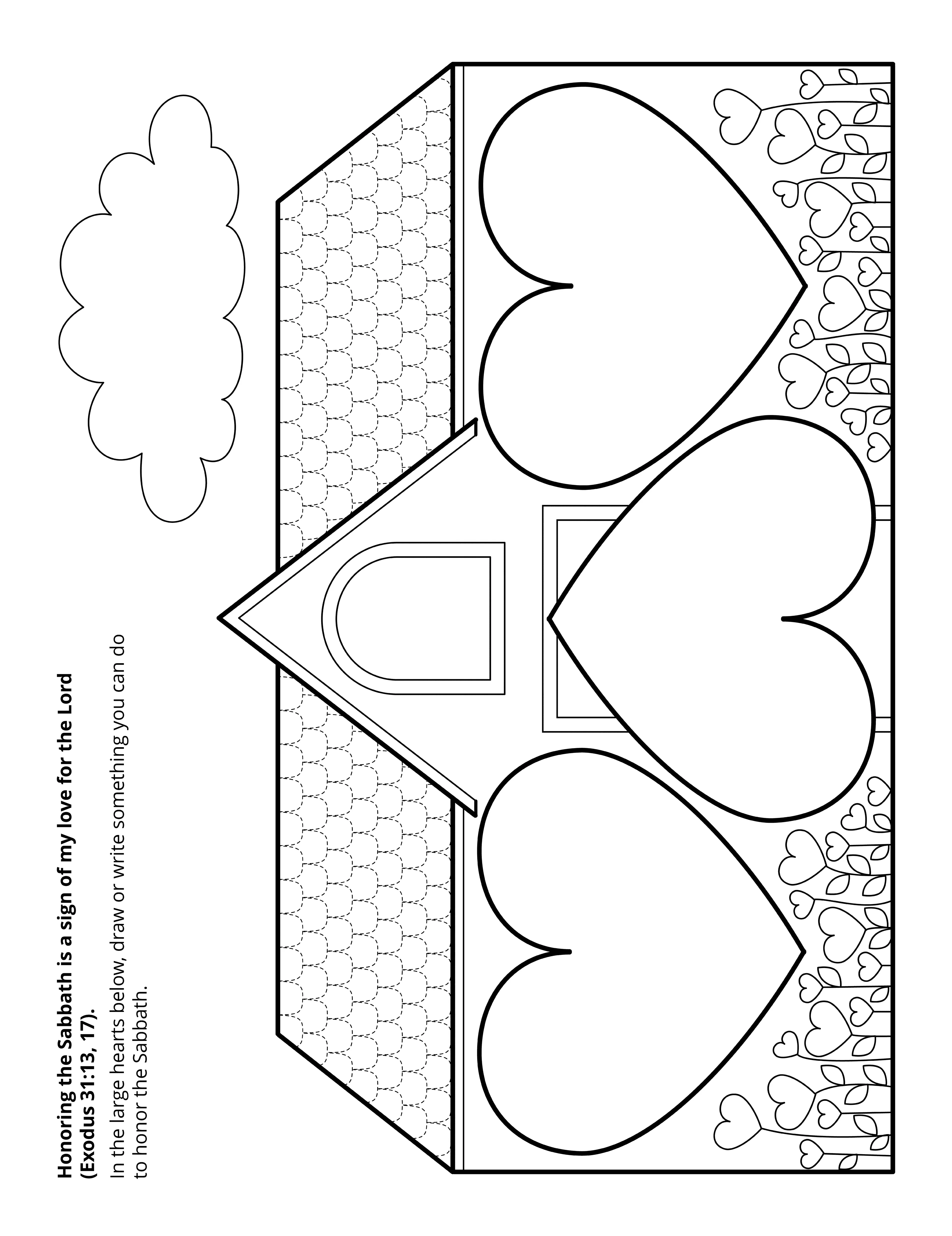 "Honoring the Sabbath is a sign of my love for the Lord" activity page.